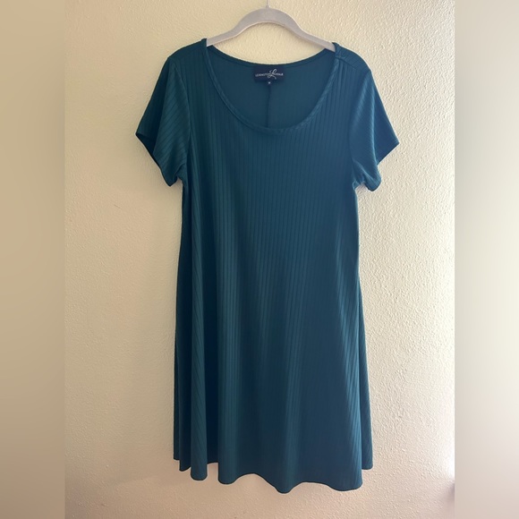 LAST CHANCE! Women’s Mini Dress Forest Green Texture Lexington Avenue Medium - Picture 3 of 6